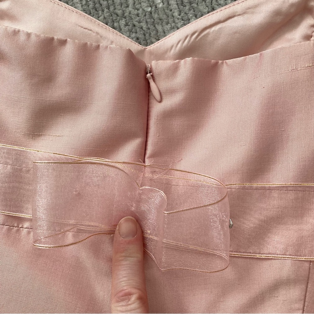 Laundry by Shelli Segal‎ 100% Silk Ice Pink Gown 4 Sweetheart Neckline - Picture 4 of 8
